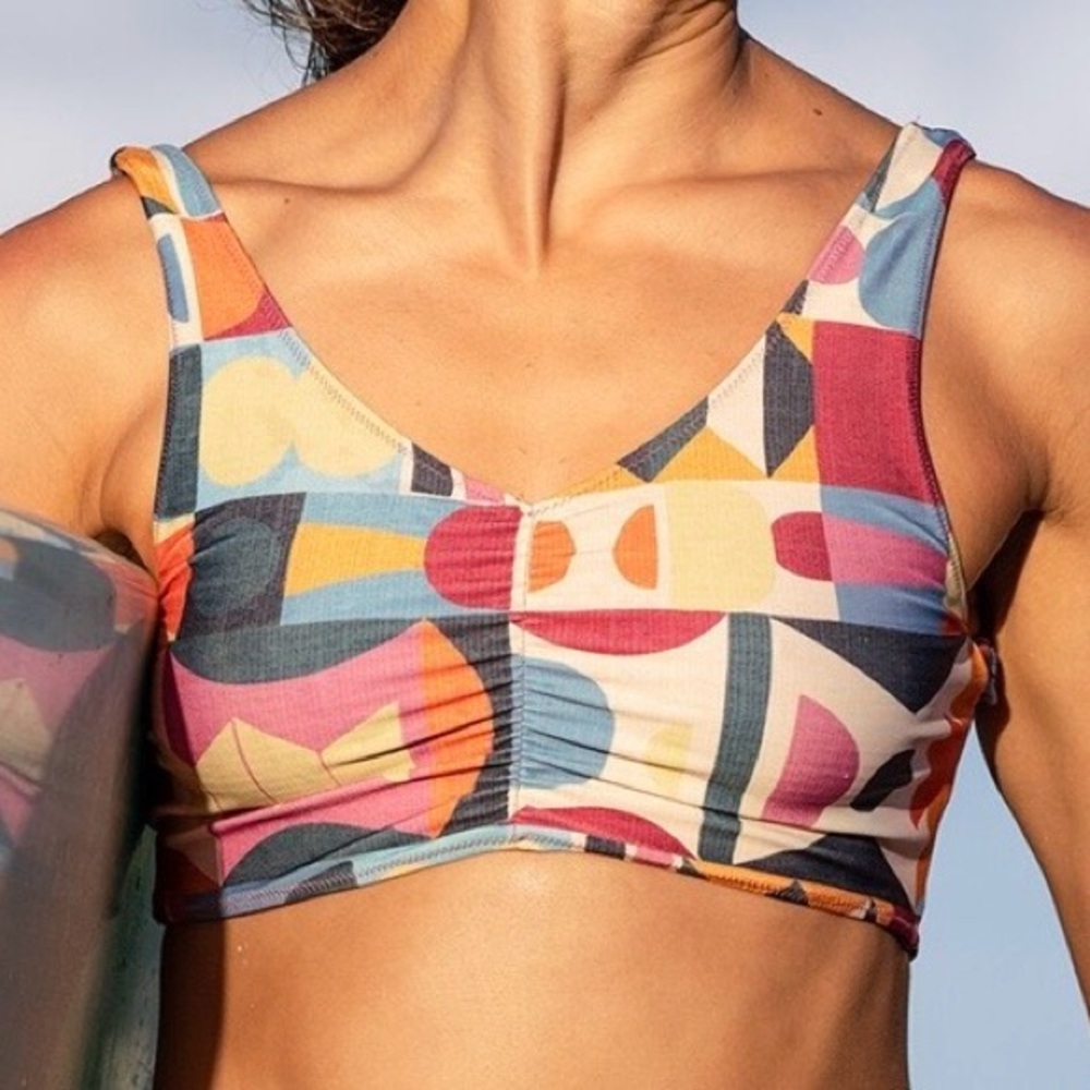 Athleta Geometric Print Reversible Bikini Top,
